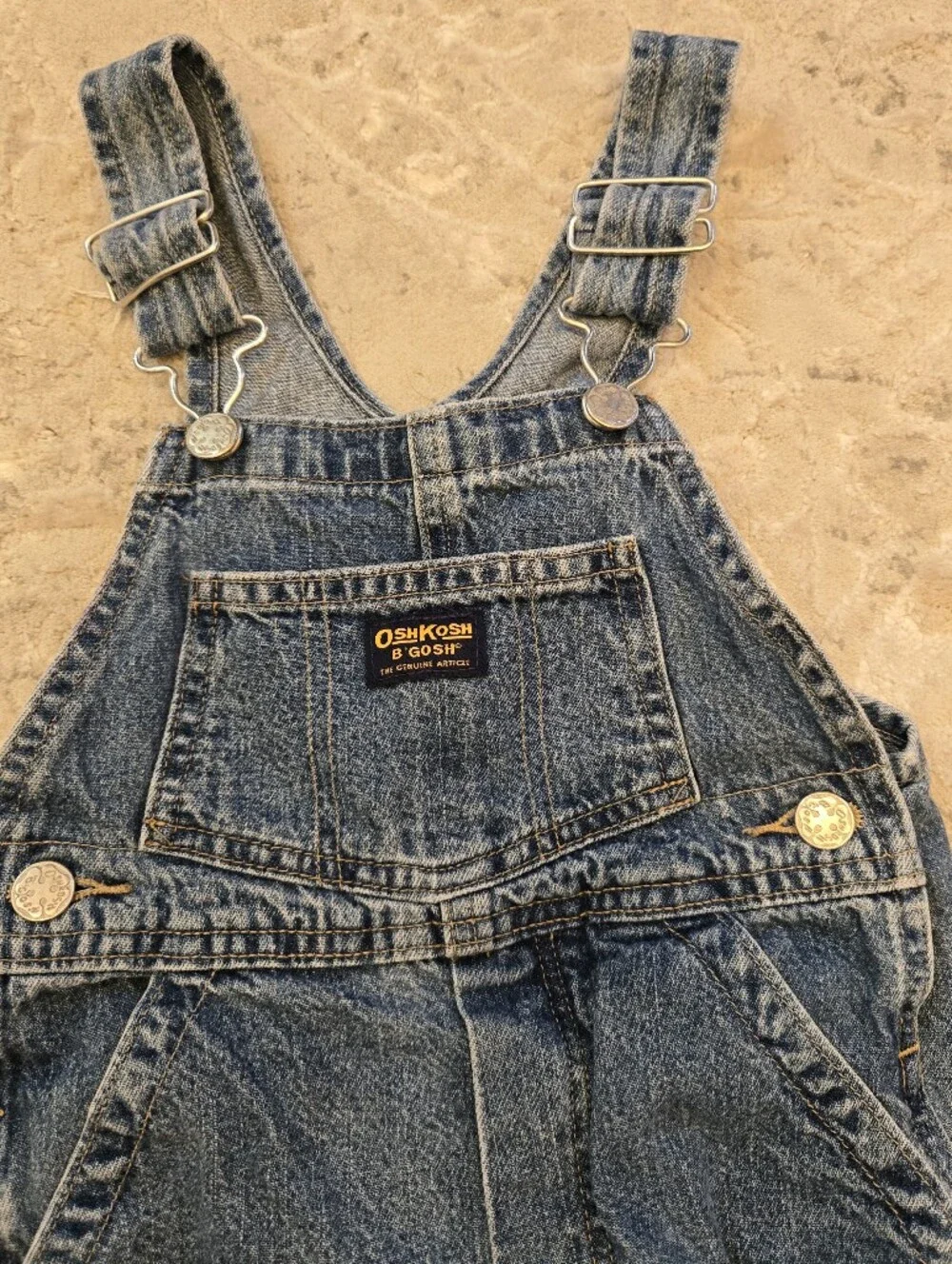 OshKosh B'gosh Distressed Blue Denim Overalls